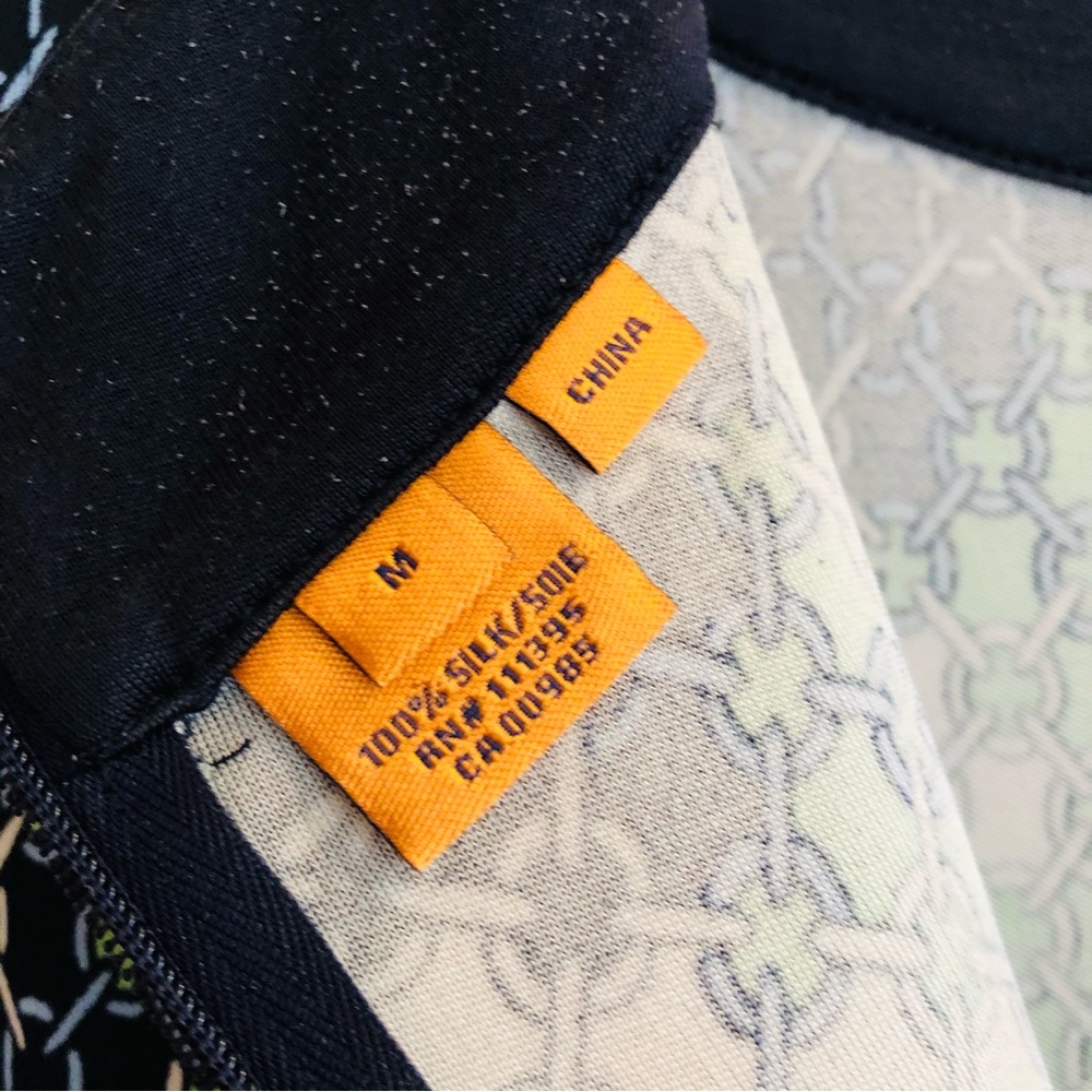 Tory Burch Silk Summer Dress / Green Black - Size Medium - Picture 9 of 13